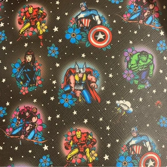 Loungefly Marvel Avengers Tattoo Mini Backpack and Zip-Around Wallet Set - Picture 10 of 13